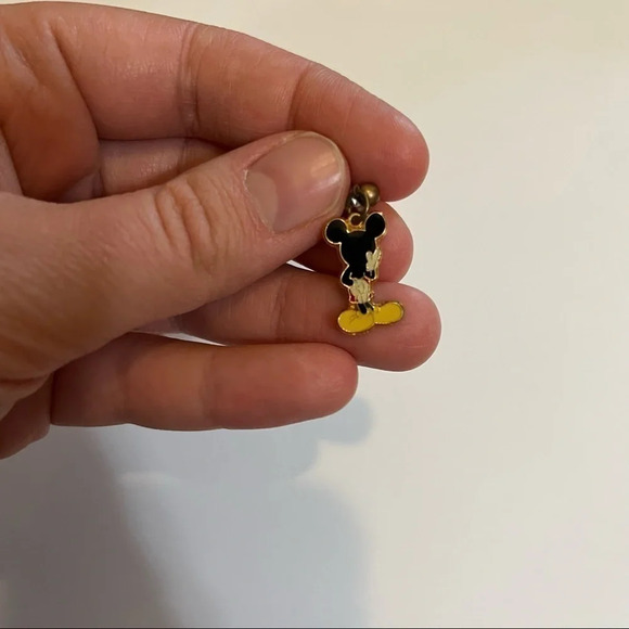 Disney Mickey Mouse Earrings Vintage 1980s Front & Back Facing Fun Design Dangle - Picture 3 of 6